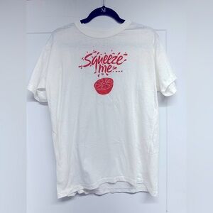 Vintage 1980's Squeeze Me A Glass Of Tropicana T Shirt Size Medium Retro Size XL